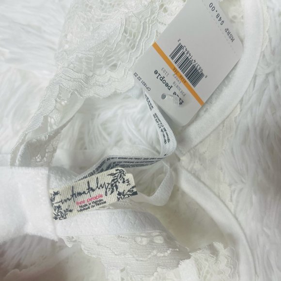 Free People Intimately Lace Underwire Plunge Bra 34A Ivory - Picture 11 of 11